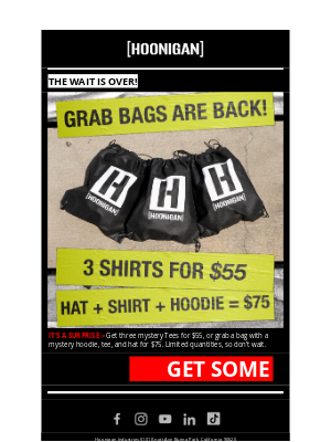Hoonigan - GRAB BAGS ARE BACK!