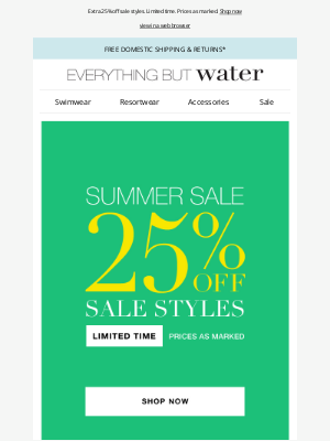 Dive in: Extra 25% off sale starts now