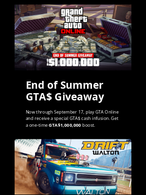 Rockstar Games - Claim Up to GTA$2,000,000 in GTA Online