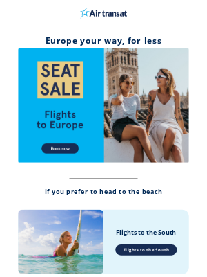 Transat (Canada) - Dreamy deals on the South and Europe! 😍