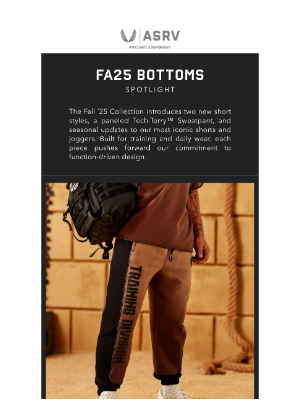 ASRV - Spotlight: New Shorts & Joggers | FA25 Collection