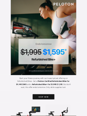 Peloton - 🚨 Ends tomorrow: Certified Refurbished Bikes starting at $845
