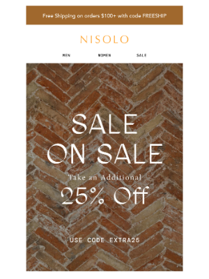 Sale on Sale: extra 25% off 👏