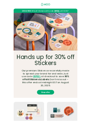 MOO - 📦 30% off sticking, sealing and sending