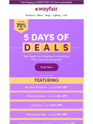 Wayfair - 🔺 IT’S HERE: free shipping & up to 70% OFF.