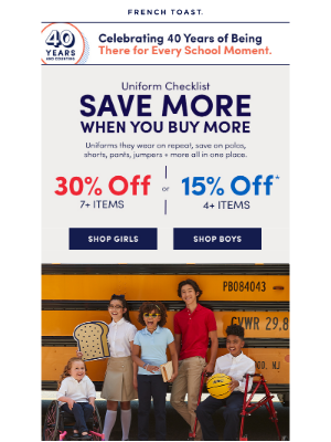 Frenchtoast School Uniforms - ✅ Save on their uniform checklist