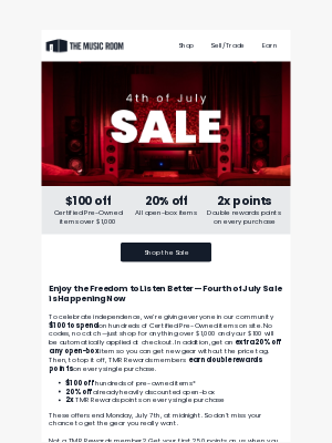 The Music Room - We're Giving Everyone $100...