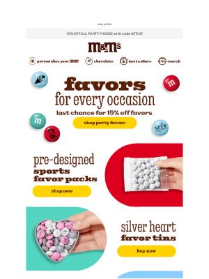 MY M&M's - LAST DAY for 15% off Party Favors!