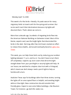 D Magazine - DBrief: This week is lights out, and here’s why.