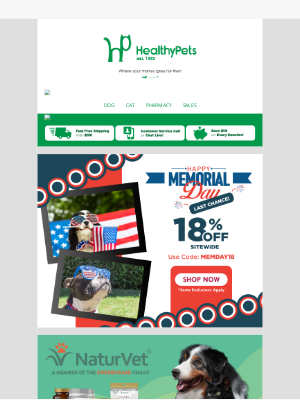 HealthyPets - ⏰ Don't Miss Out! Our Memorial Day Sale Ends Soon!