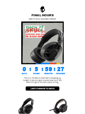 Skullcandy Inc. - 50% off is ending at midnight!
