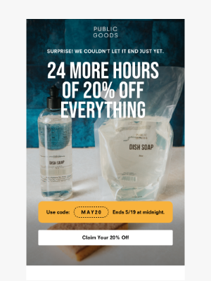 Public Goods - Surprise! 20% Off Extended Today Only