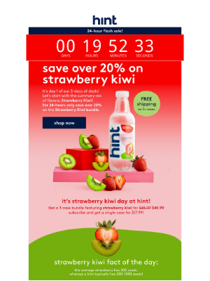 Hint Water - Surprise! Over 20% off Strawberry-Kiwi starts now