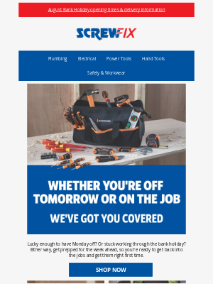 Screwfix (United Kingdom) - Get set for the week ahead