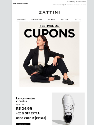 Zattini (Brazil) - 🎟️ Festival de cupons ativado!