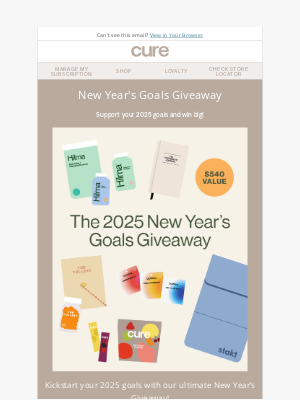 Cure - 🎉 New Year's Goals Giveaway