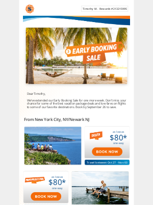 Sun Country Airlines - Our Early Booking Sale has been extended!