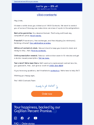 1-800 Contacts - Ready to give us a shot?​