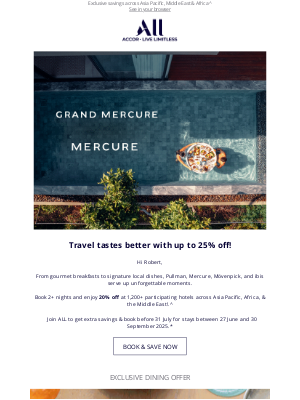 Accor Hotels - 🍹 Savour every moment & save up to 25%!