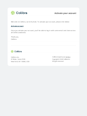 Collibra - Collibra - Activate your account