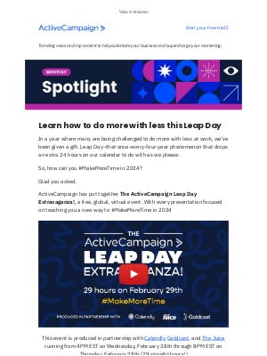 ActiveCampaign - Leap Day Extravaganza!, improve your email deliverability, and more