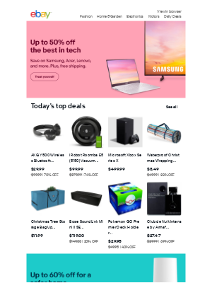 eBay - Get up to 50% off tech, plus more deals
