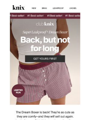 Knix - SOLD OUT DREAM BOXER IS BACK! ☁️