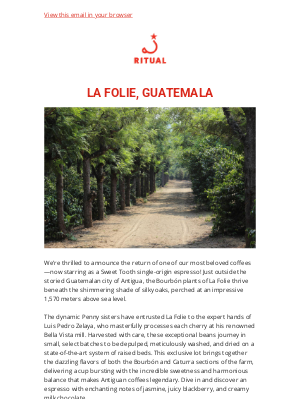 Ritual Coffee Roasters - Single-Origin Espresso, La Folie