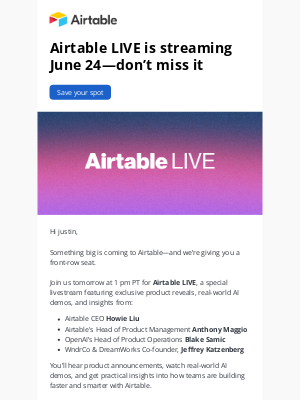 Airtable - Last chance to register—don’t miss Airtable’s big reveal