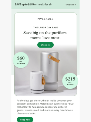 Molekule - Hi there, save up to $215 on Molekule