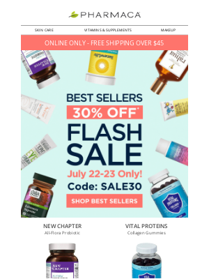 Pharmaca - 🚨FLASH SALE - TAKE 30% OFF SITEWIDE🚨