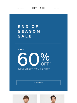 Kit and Ace - End of Season Sale Starts Now