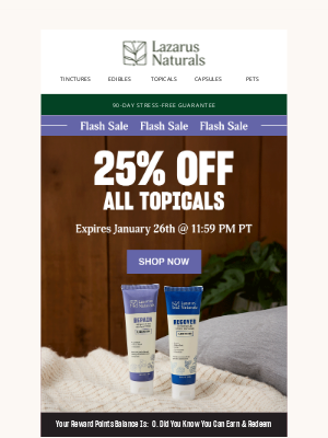 Lazarus Naturals - 🌟 Smooth Savings: 25% Off All Topicals!