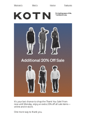 Kotn - Extra 20% Off All Sale