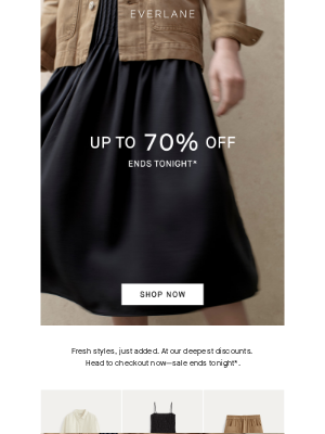 Everlane - Up to 70% Off Best-Sellers—Ends Tonight