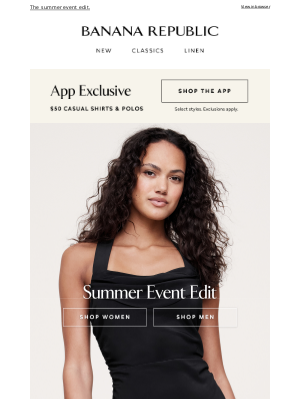 Banana Republic USA - Monochrome looks for summer events