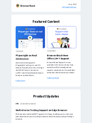 BrowserStack - BrowserStack Product Newsletter - May 2025