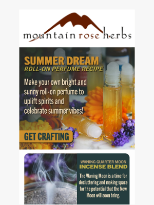 Mountain Rose Herbs - Learn How To Make DIY Incense Powder & a Summer Dream Roll-On!