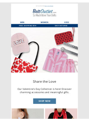 BeltOutlet.com - Share the Love 💞 Discover Valentine's Day Accessories!