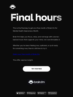 Brain.fm - Final hours to try Brain.fm free