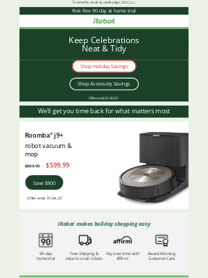 iRobot - Keep the celebrations going, we'll keep it neat & tidy!