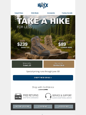 Haix North America - Take A Hike for Less