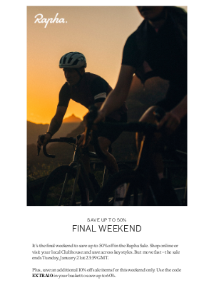 Rapha - Save up to 50% - Final weekend