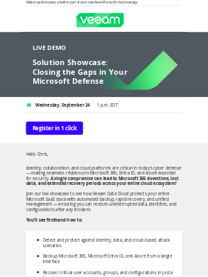 Veeam Software - Solution Showcase: Closing the Gaps in Your Microsoft Defense