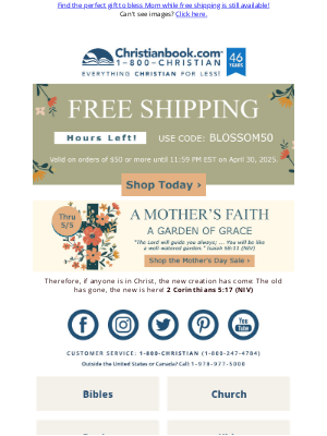 Christian Book Distributors - Hours Left for Free Shipping!