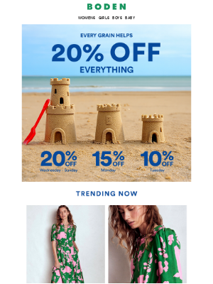 Boden (United Kingdom) - Build big with 20% OFF 🏰