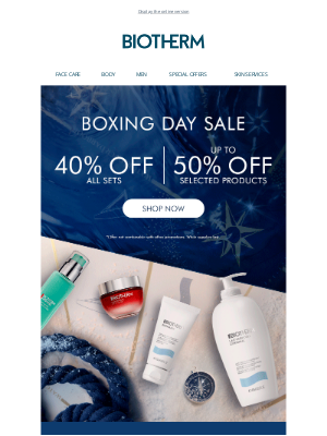 Biotherm (Canada) - Boxing Day: Body & face Care for Visible Results