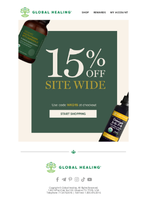 Global Healing Center - 15% SITEWIDE ENDS TODAY ⏰