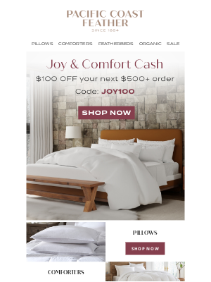 Pacific Coast Bedding - 🎄 Peace, Joy & Comfort Cash