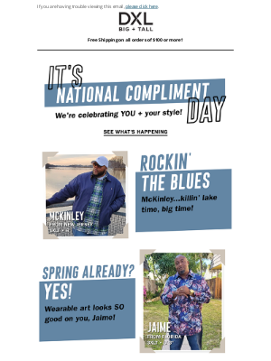 DXL - It's National Compliment Day + You Look Good Out There!